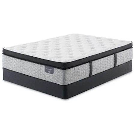 Queen Euro Pillow Top Pocketed Coil Mattress and 9" Steel Foundation
